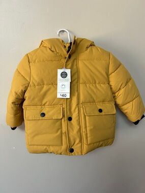 George Honey Yellow Quilted Parka - Toddler 2T
